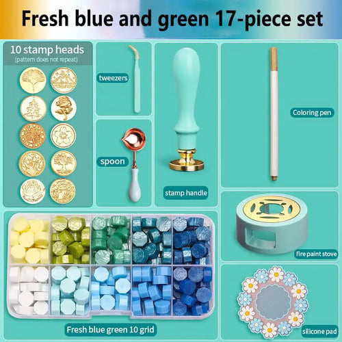 Wax Seal Stamp Set Lacquered Stamp Sealing Wax Kit DIY Craft Supplies