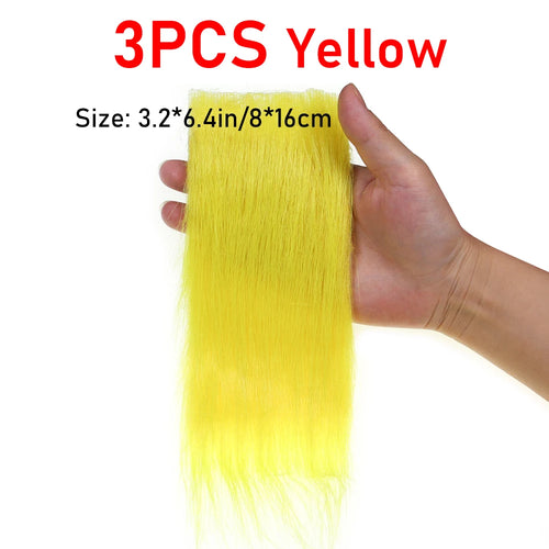 3PCS Fly Tying Artificial Synthetic Fluffy Fiber Long Hairy Craft Fur