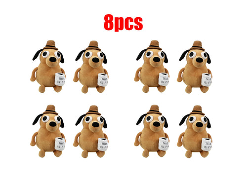 25cm This Is Fine Meme Coffee Dog Plush Toy Soft Stuffed Doll Stuffed