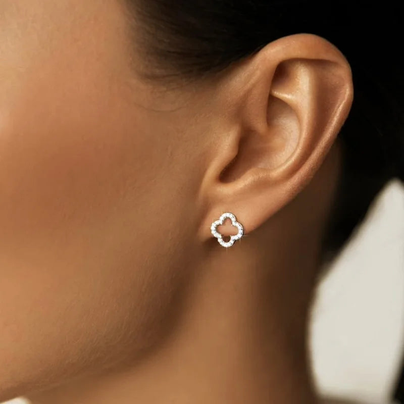New Simple Hollow Four Leaf Clover Earrings for Women 2025 Trend