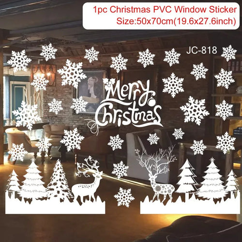 Christmas Window Sticker Merry Christmas Decorations For Home 2023