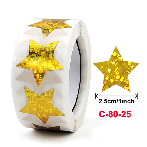 500pcs Colorful Star Adhesive Holographic Star Stickers Scrapbook