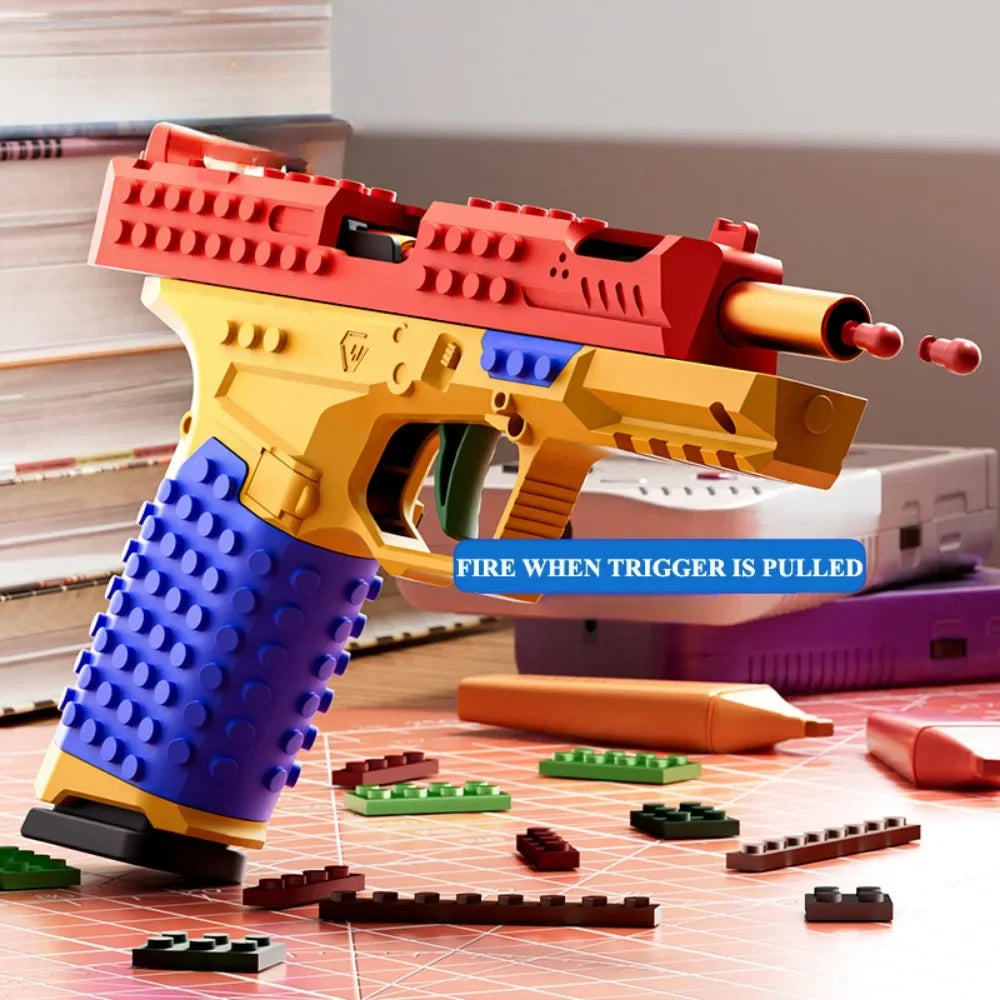 SIG17 Building Block Toy Gun Continuous Firing Blowback Soft Bullet
