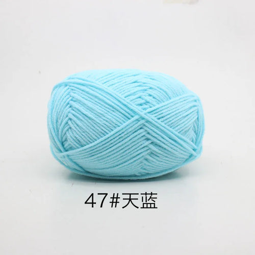 40-50g/Set 4ply Milk Cotton(80%) Knitting Yarn Needlework Dyed Lanas