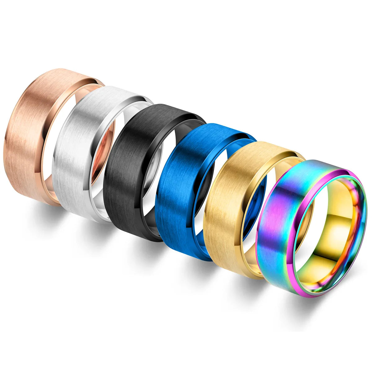 Classic 8mm Tungsten Mens Ring Surface Brushed Stainless Steel Ring