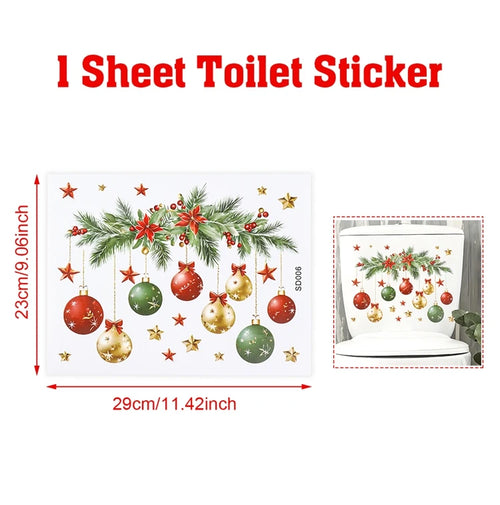 Christmas Toilet Sticker Merry Christmas Decoration for Home 2025