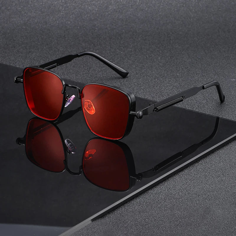 Fashionable Punk-Style Square Thick-Framed Trendy Sunglasses, Suitable