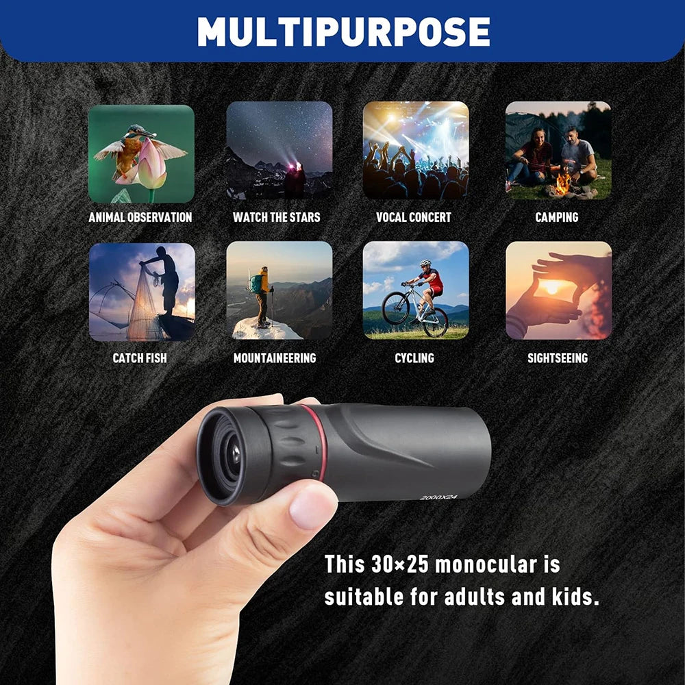 Monocular Telescope Upgrade 2000X24 HD Monoculars for Adults With