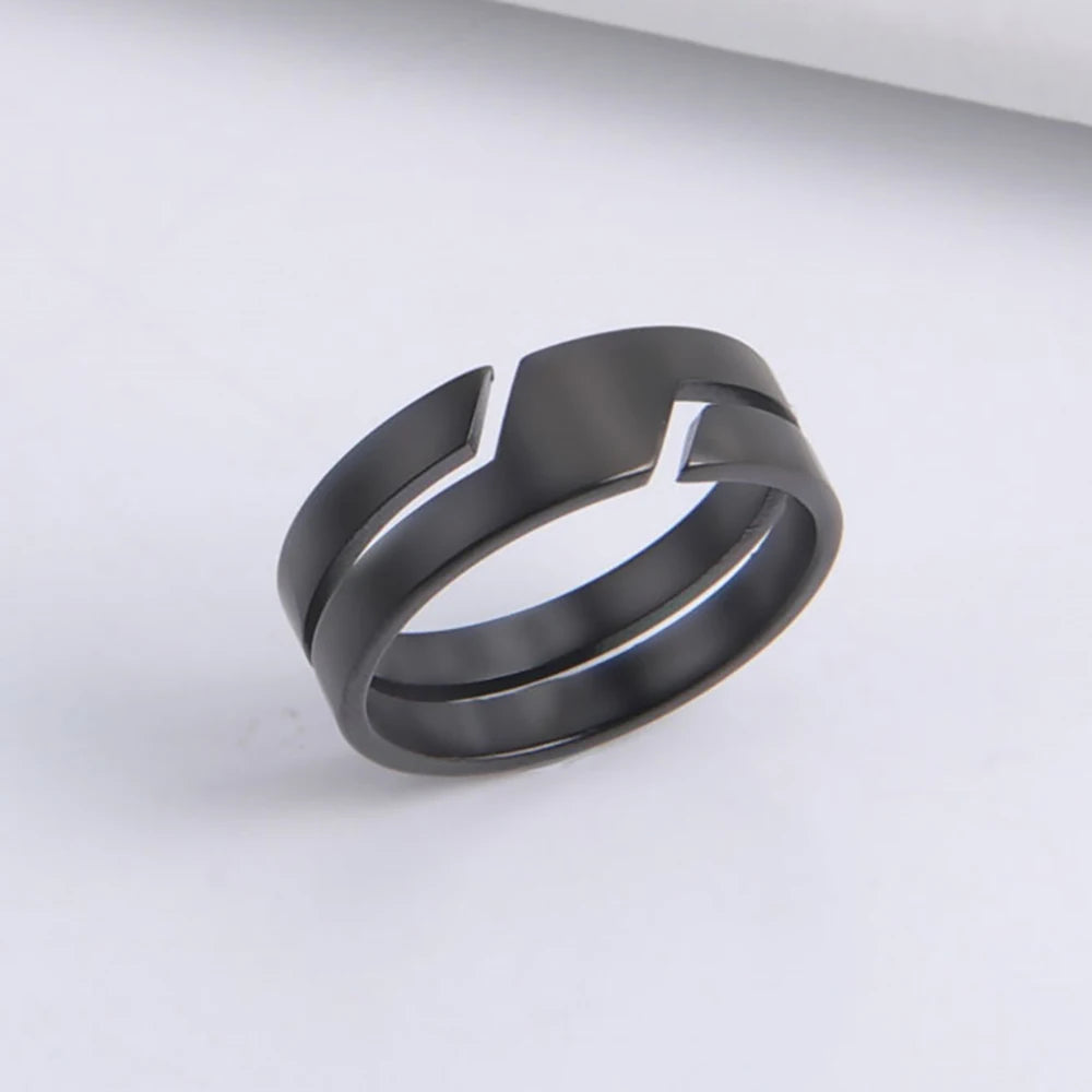 Skyrim Stainless Steel Ring for Men Women Black Minimalist Casual