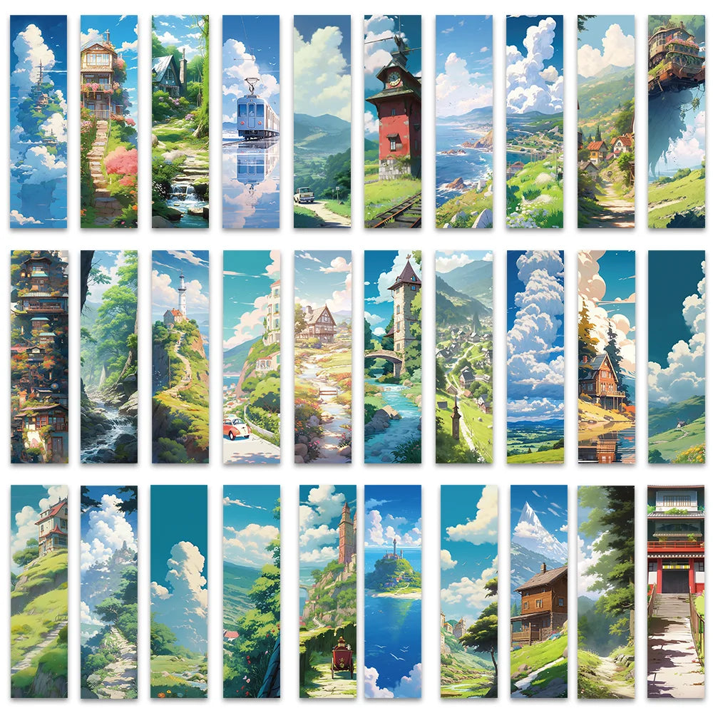 30pcs Hayao Miyazaki Manga Style Bookmarks Student Gifts DIY Creative
