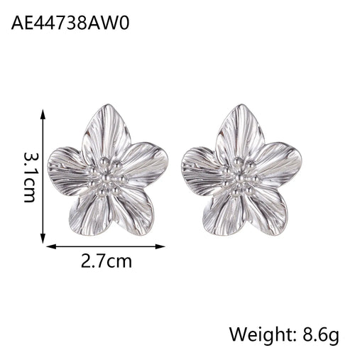 CARLIDANA Flower Stainless Steel Statement Earrings for Women Floral