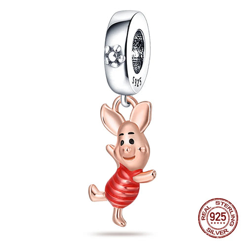 New S925 sterling silver Disney Mickey Mouse pendant bead suitable Fit