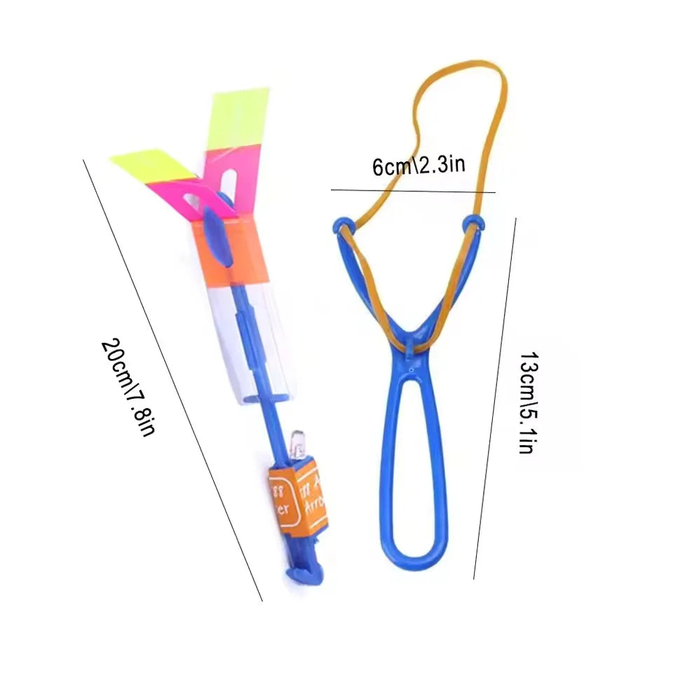 5/10Pc LED Flying Arrow Rocket Toys - Rubber Band Catapult Helicopter