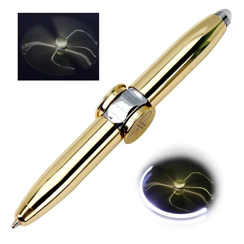 Multifunctional Decompression Finger Rotate Luminous Gyro Pens Toy