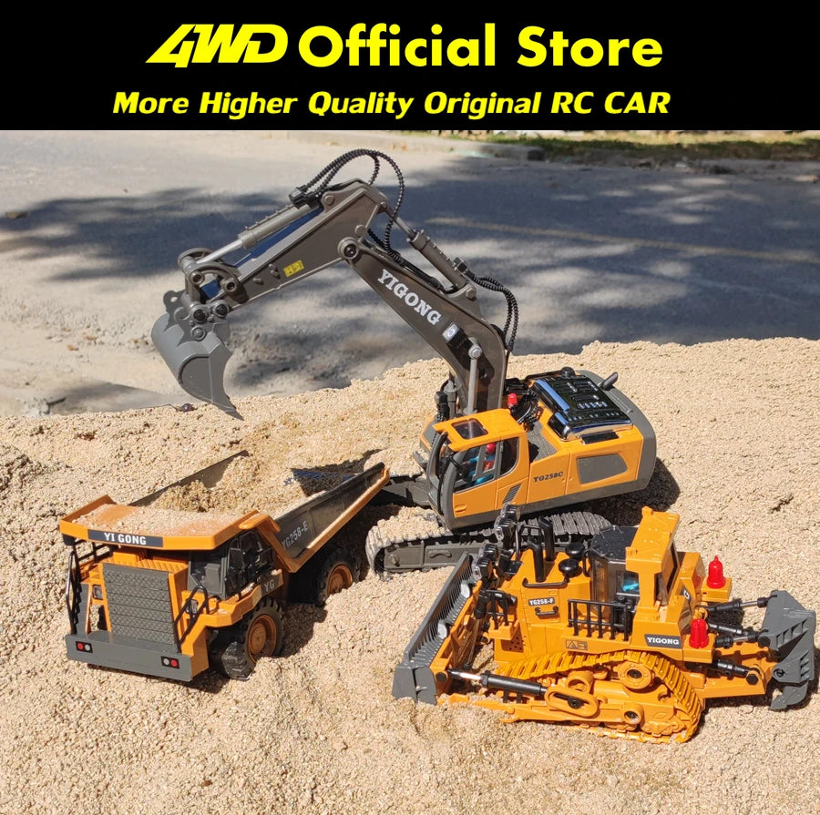 4WD Remote Control Excavator 4x4 Alloy Dump Truck Bulldozer Radio