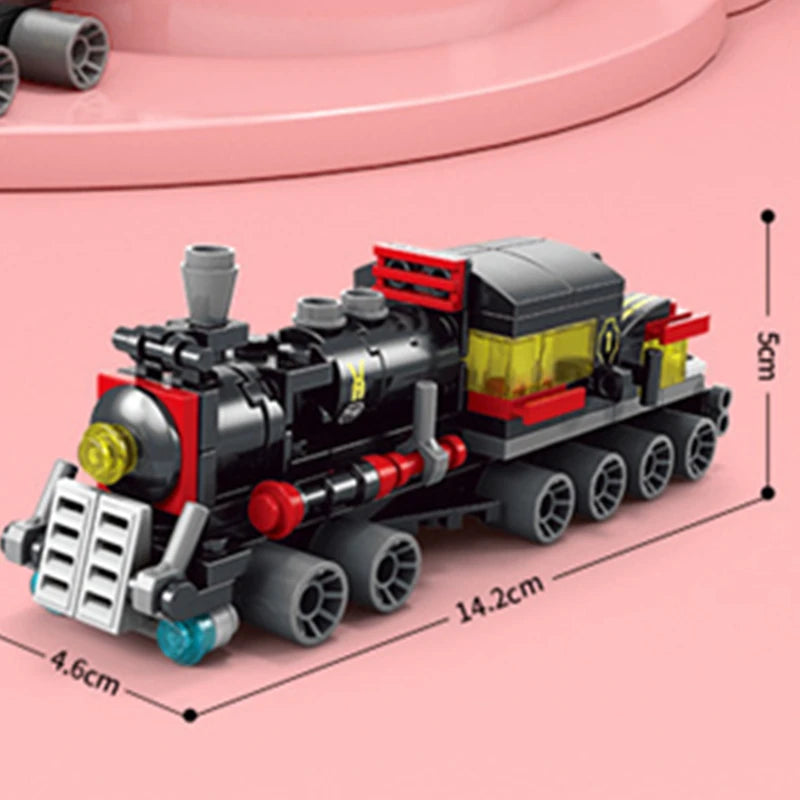 NEW DIY 6in1 Train Track Robot Helicopter Vehicle Building Blocks Kit