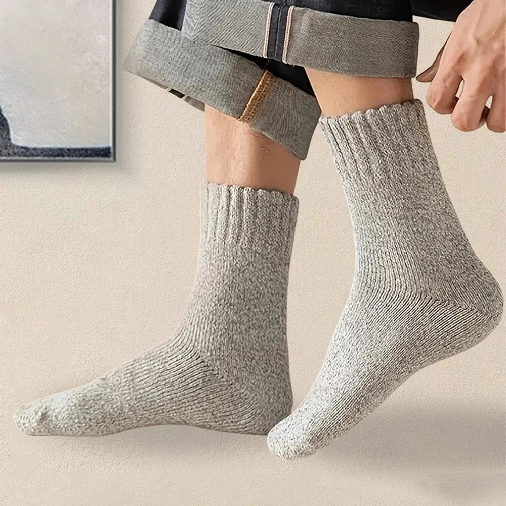 3/5 Pairs Of Thick Woolen Socks For Men, Autumn And Winter Stockings,