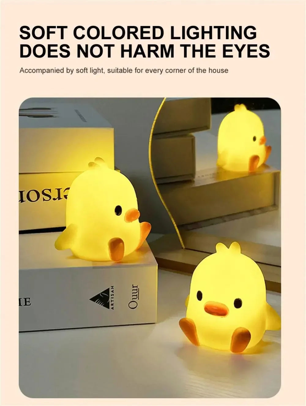 Duck Night Light Bedroom Decoration Cute Cartoon Animal Night Light