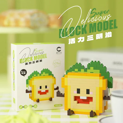 CLC Diamond Particle Casual Splicing Fruit French Fries Burger Block