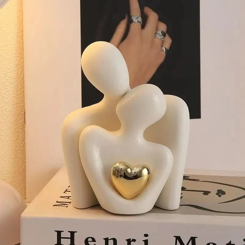 1Pc Romantic Love Embrace Statue Ornament Couple Set Bedroom Interior