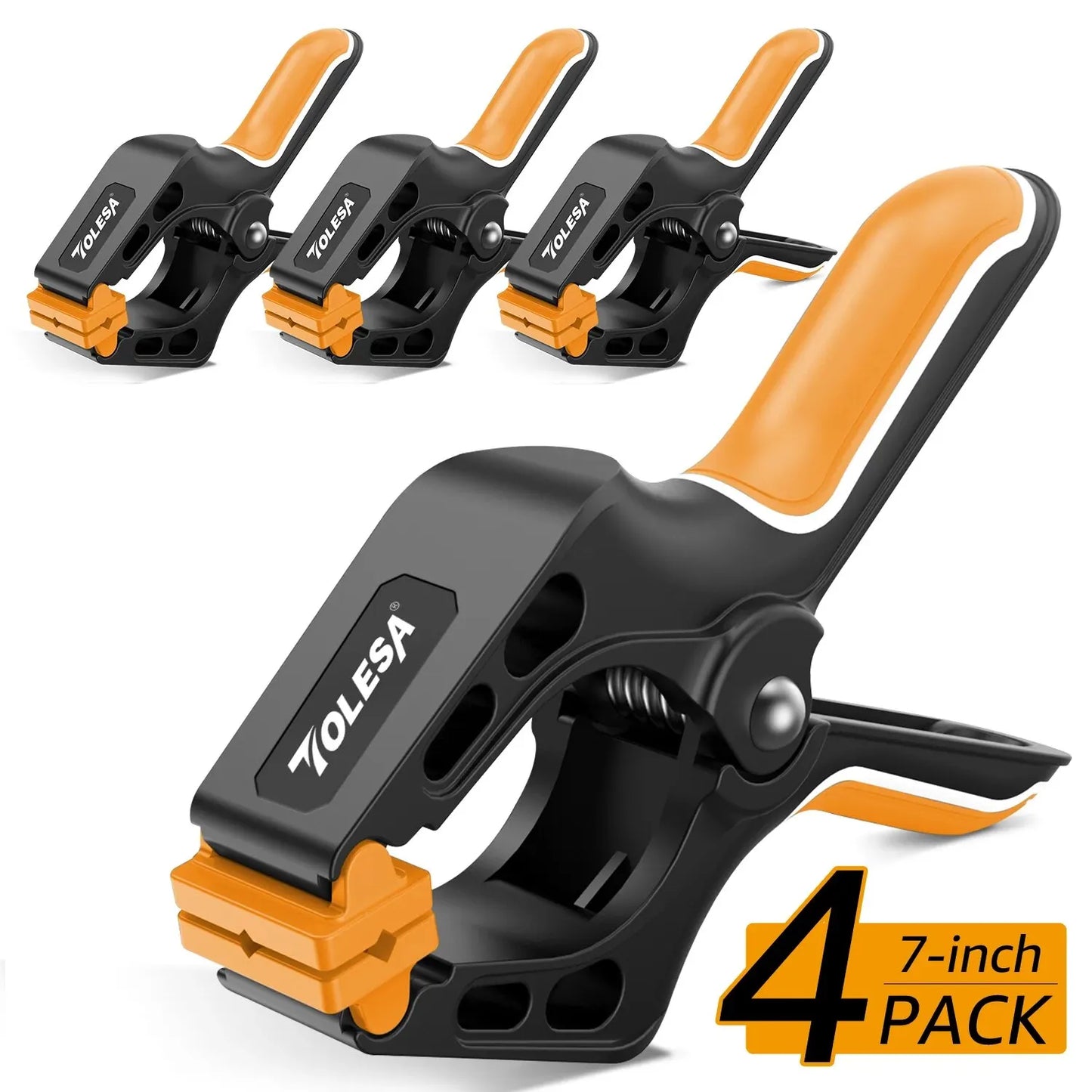 TOLESA 7" Spring Clamps Heavy Duty 4PCS Large Plastic Clamps for