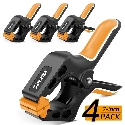 TOLESA 7" Spring Clamps Heavy Duty 4PCS Large Plastic Clamps for
