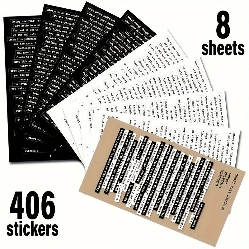 406pcs Inspirational Quote Stickers Positive for Scrapbook, Journal,