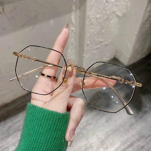 Classic Blue Light Blocking Women Glasses Frame Fashion Metal Spring