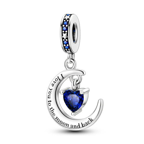 Silver Plated Mystery Star and Moon Charms Beads Fit Original Bangle