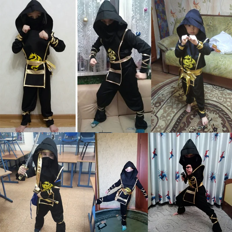 Boys Ninja Deluxe Costume for Kids with Weapon Accessories Kids Kung