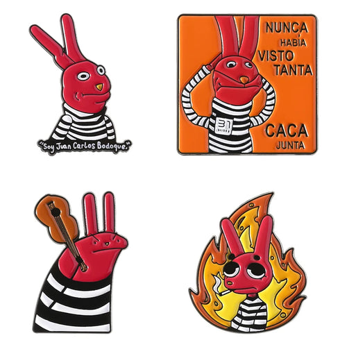 Humor Comedy Movies Character Enamel Pins Brooch Cartoon Red Eared
