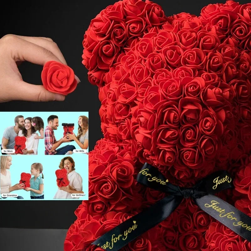2025 New Artificial Flower Eternal Rose Teddy Bear for Mom Mother's