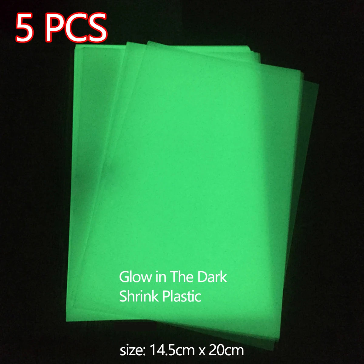 5Pcs Luminous Heat Shrink Plastic Sheet Shrinkles Film Paper DIY