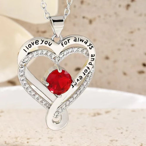 Elegant Style Heart shaped Pendant Necklace Hollow Design Mother's Day