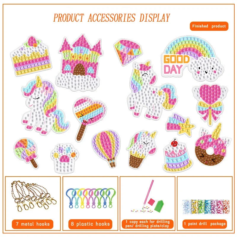 Children's cartoon unicorn magic gemstone diamond painting children's