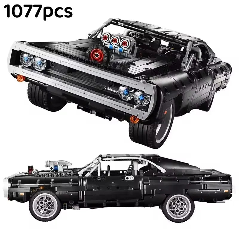 Technical Car Dodged Charger Racing Car Building Blocks Model Movie