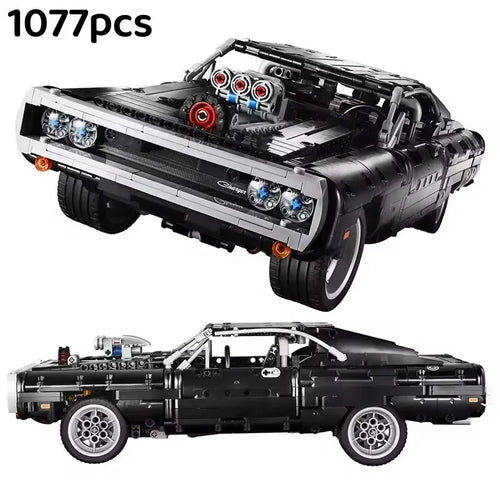 Technical Car Dodged Charger Racing Car Building Blocks Model Movie