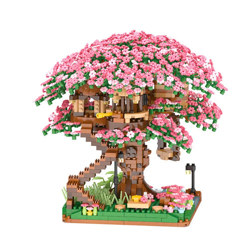 Mini Sakura Tree Building Blocks Set Diy Cherry Blossom Bricks with