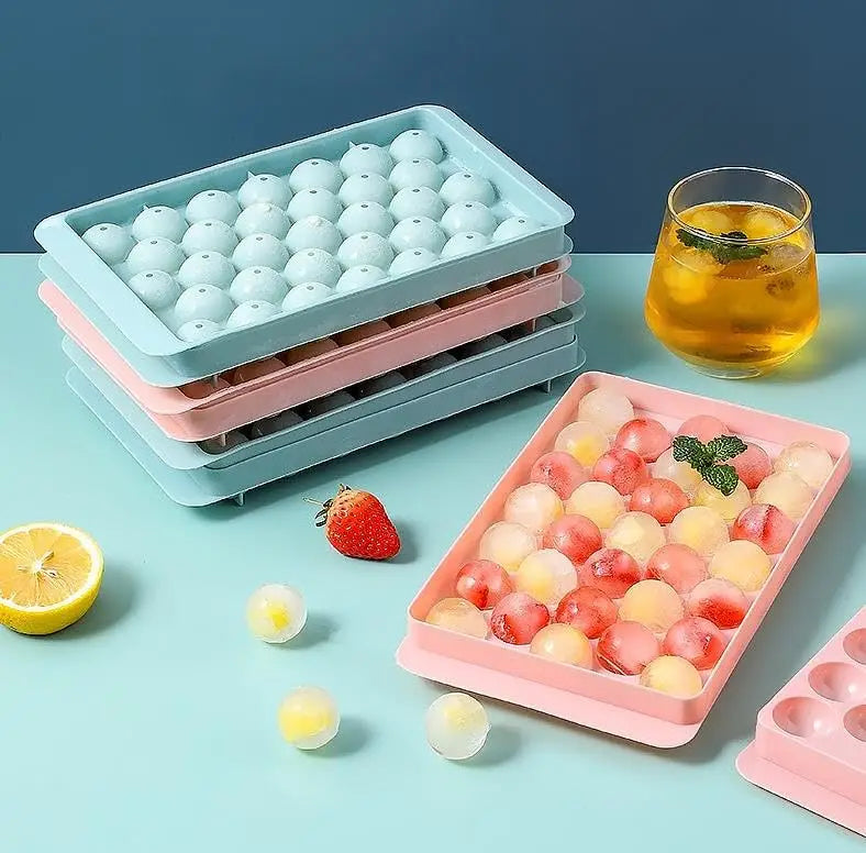 Mini Ice Cube Trays  Tiny Ice Cube Tray with Lid for Freezer, Round