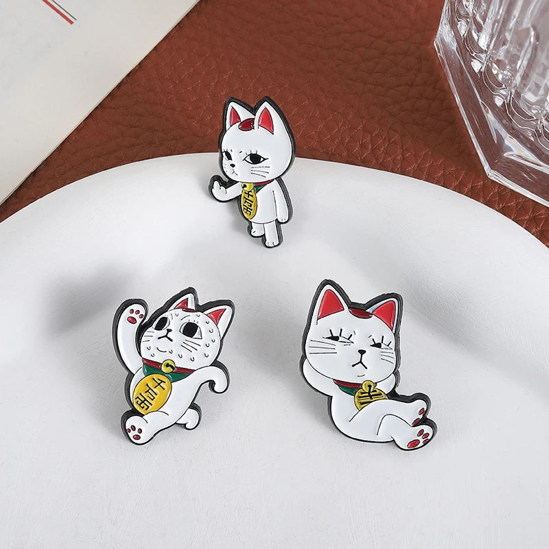 Turbo Granny Cat Spying Enamel Pins Cartoon Anime Characters Cat