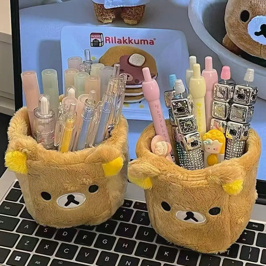 Plushes Pencil Holder Cosmetics Pen Container Kawaii Desk Accessories