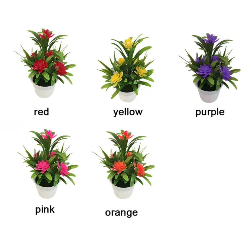 Artificial Flowers Plant Pot Simulate Fake Plastic Flowers Home Office