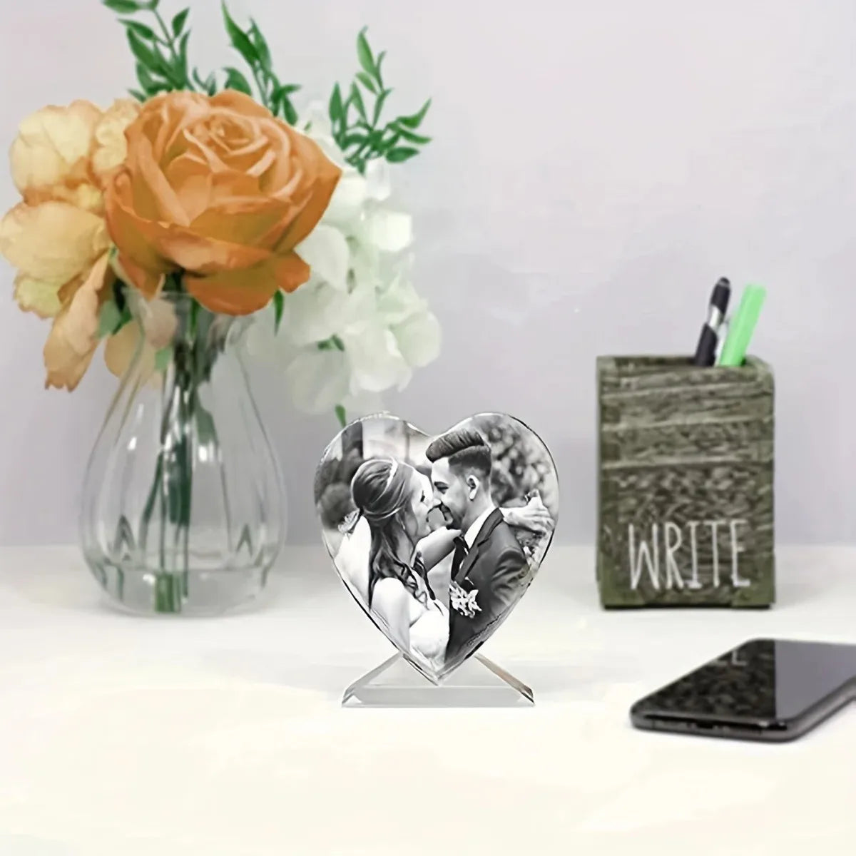 Resin Molds Heart-Shaped Photo Frame Mold, DIY Personalized Photo