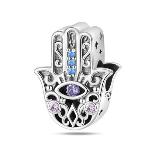 Classic Silver Plated Lotus Guardian Angel Heart-Shaped Zircon Charms
