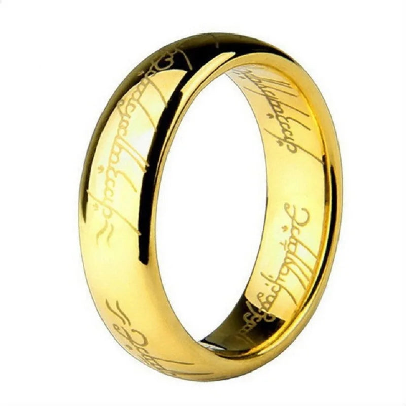 6MM Stainless Steel Laser Engraving Exquisite Couples Wedding Rings,