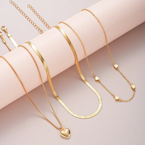 54 Pcs/Set Vintage Elegant Pearl Earrings Ring Heart Pendant Necklace