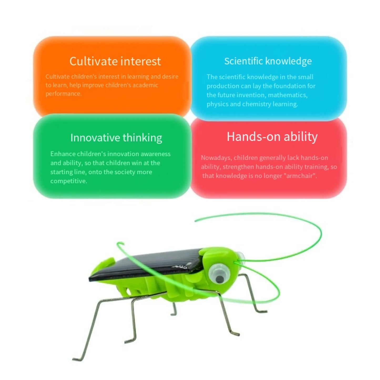 Solar Grasshopper Toy Puzzle Children Selected Gift Simulation Insect