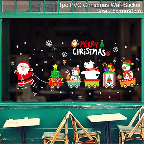 Christmas Window Sticker Merry Christmas Decorations For Home 2023