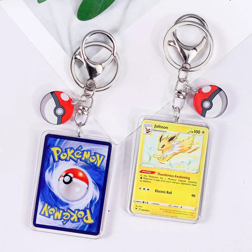 Pokémon Card Cute Acrylic Car Keychain Accessories Pikachu Charizard