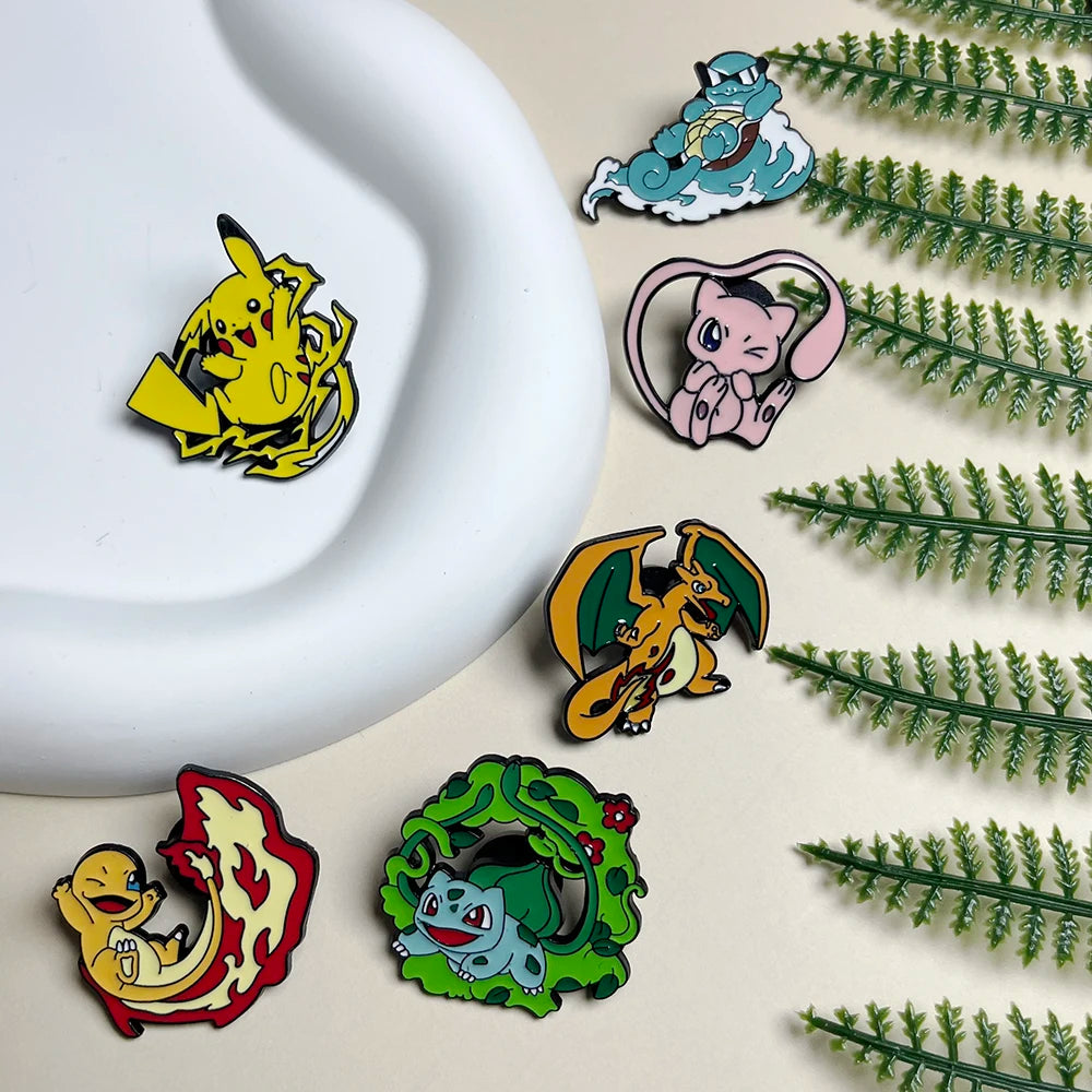 6pcs Anime Pins SetEnamel Brooch Metal Badge Jewelry for Clothing